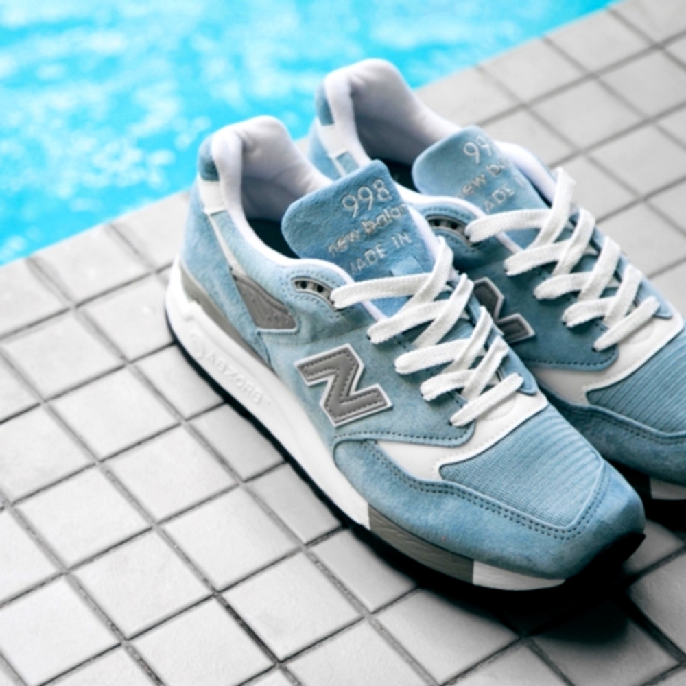 New Balance 998 sz 8.5 Sky Baby Pool Blue Suede Ronnie Kith Concepts J Crew